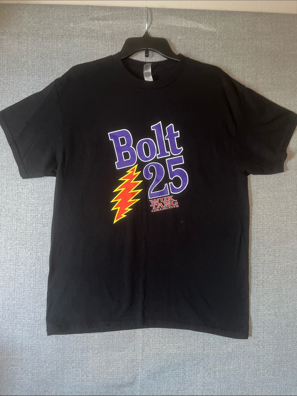 WUK TANG Collection, Bolt 45 black Gildan tee shirt, size Large
